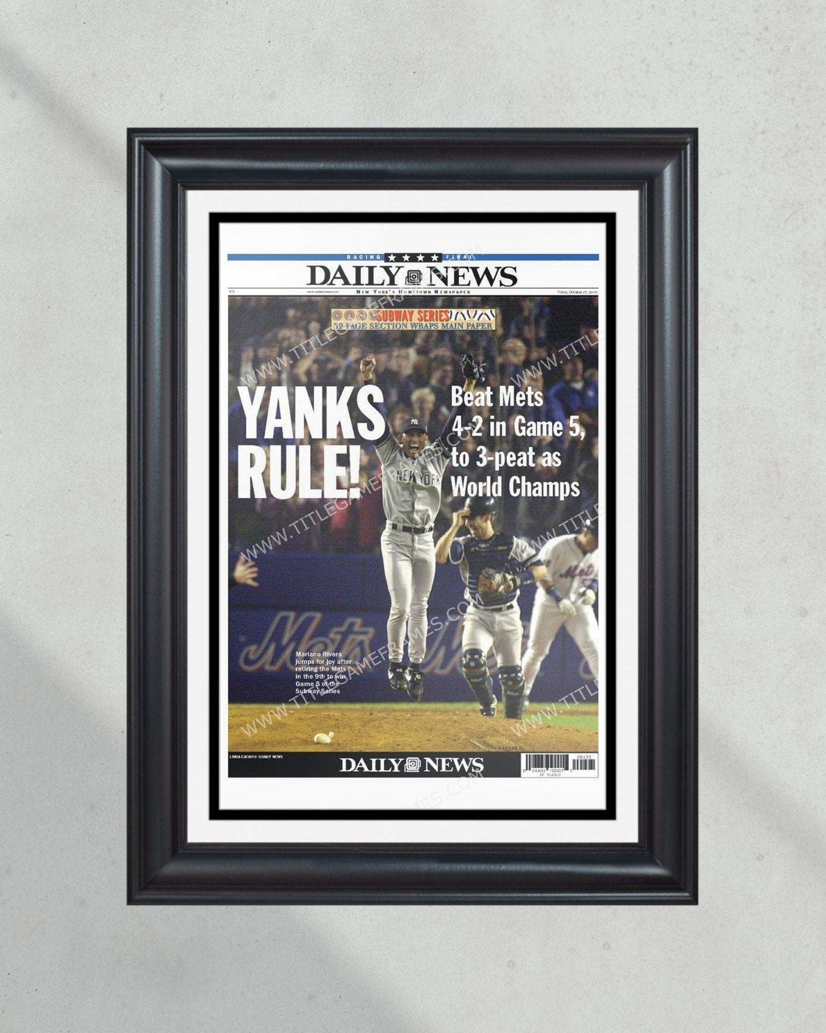 Yankees - Mets 2000 World Series - Subway Series Picture Plaque