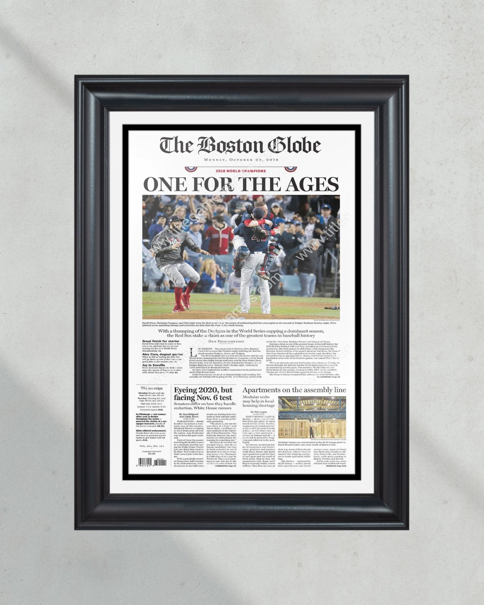 Gallery: Front pages a day after Red Sox topple Dodgers in World Series