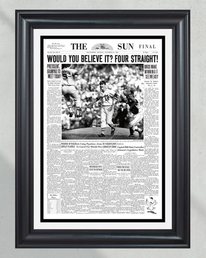 1966 Orioles World Series Champions Framed Newspaper Print - Title Game Frames