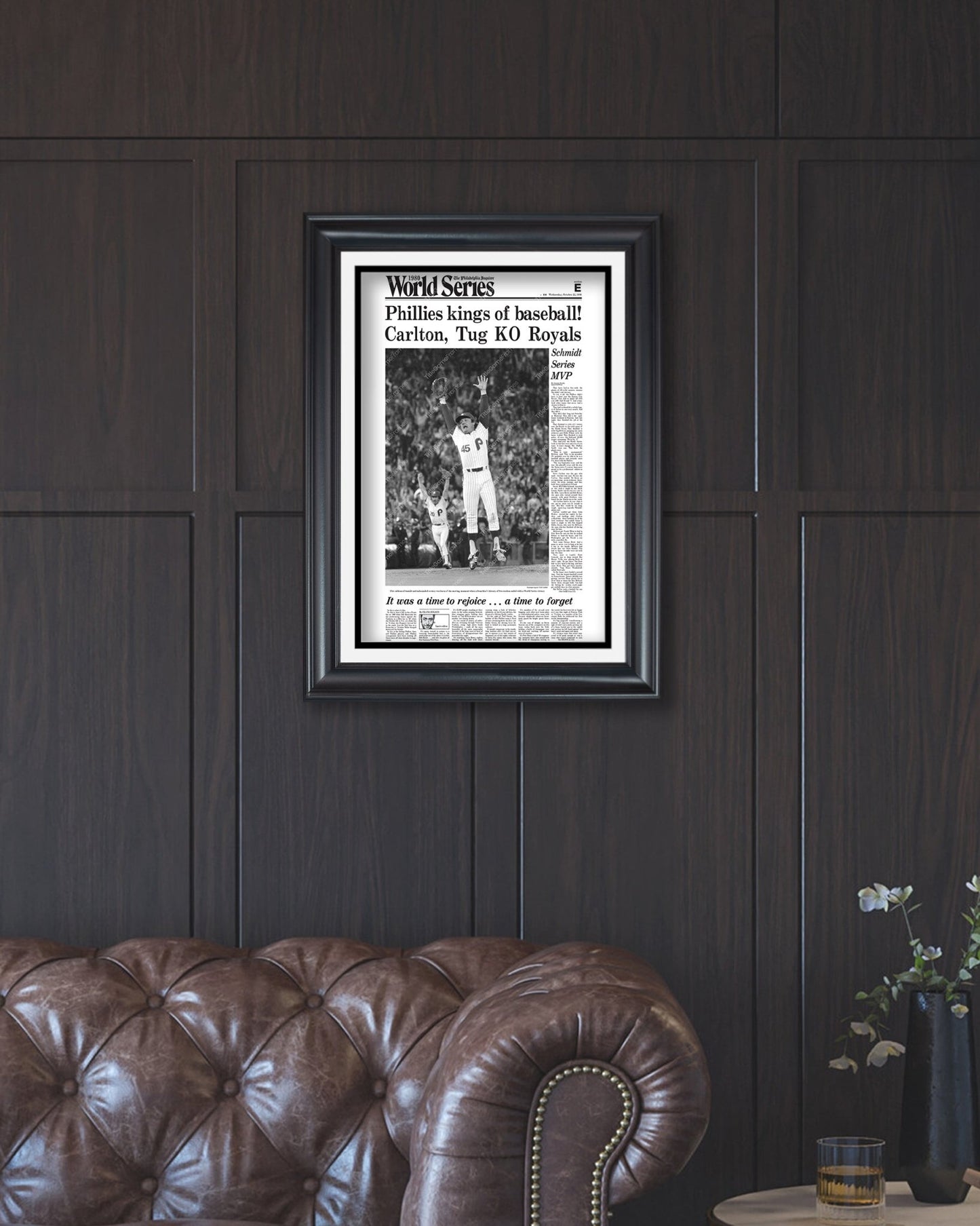 1980 Philadelphia Phillies World Series Champions Framed Front Page Newspaper Print - Title Game Frames