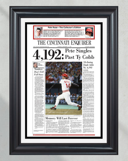 1985 Pete Rose Cincinnati Reds Hits 4,192 to Break Ty Cobb's Record - Title Game Frames