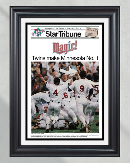 1987 Minnesota Twins World Series Champions Framed Front Page Newspaper Print - Title Game Frames