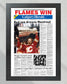 1989 Calgary Flames Stanley Cup Champion Framed Front Page Newspaper Print - Title Game Frames