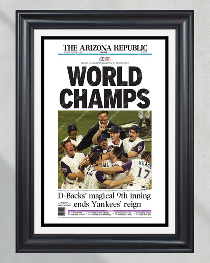 2001 Arizona Diamondbacks World Series Framed Newspaper Print - Title Game Frames