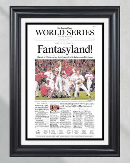 2002 Anaheim Angels World Series Champion Framed Newspaper Front Page Print - Title Game Frames