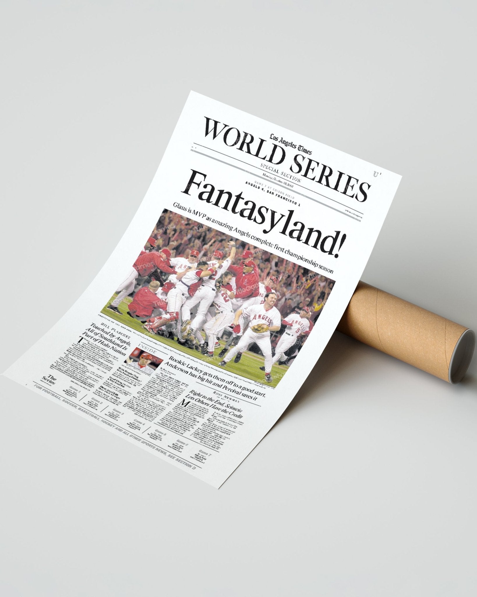 2002 Anaheim Angels World Series Champion Framed Newspaper Front Page Print - Title Game Frames