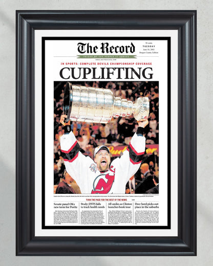 2003 NJ Devils Stanley Cup Champions Framed Newspaper Front Page Print - Title Game Frames