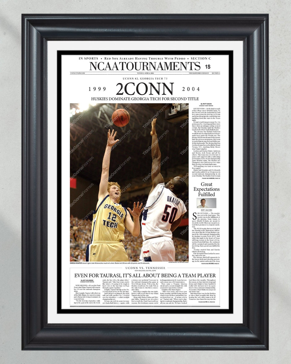 UConn Huskies NCAA Championship Framed Newspapers | Complete Collection ...