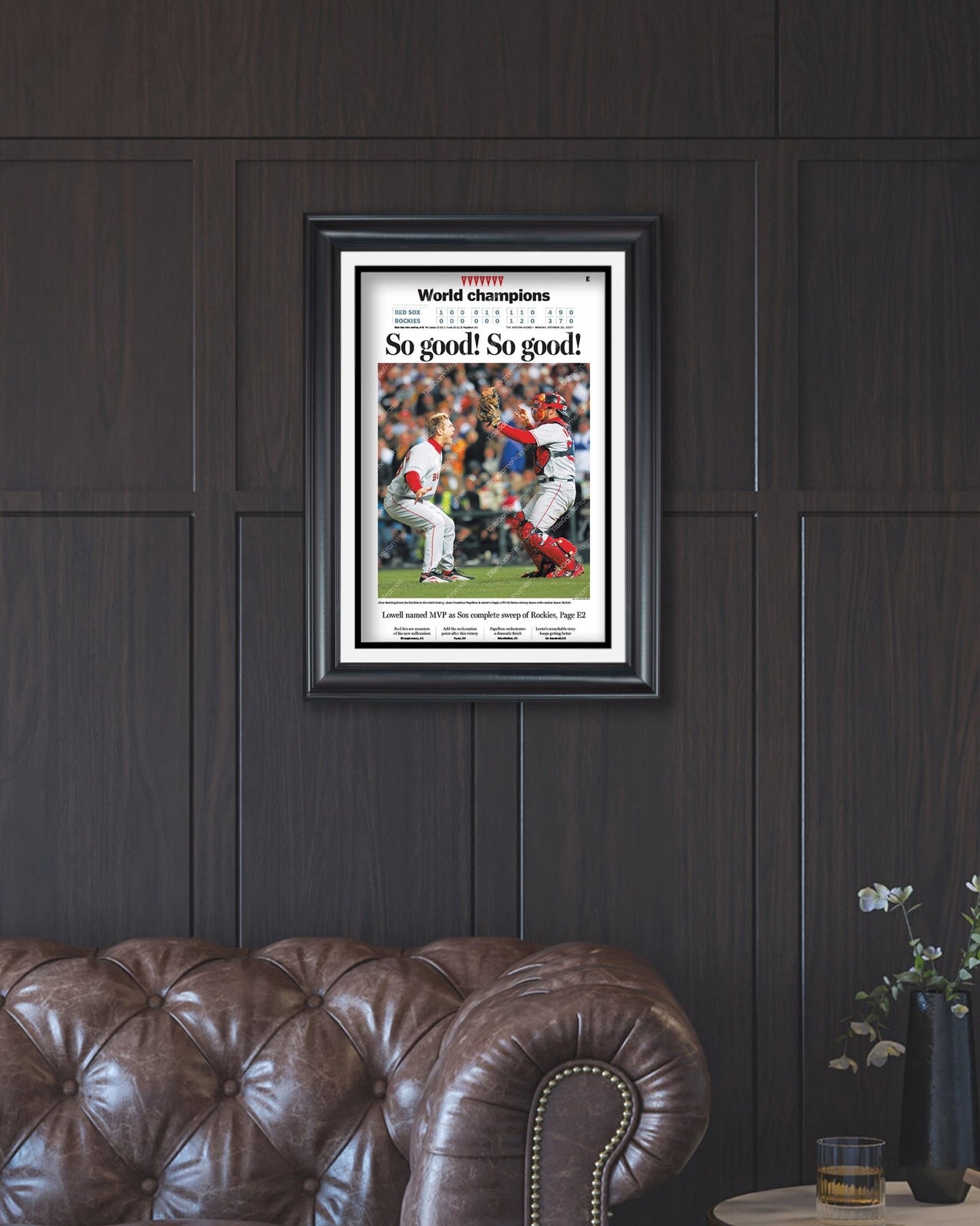 2007 Boston Red Sox World Series Champion Framed Newspaper Front Page Print - Title Game Frames