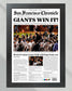 2010 San Francisco Giants Tim Lincecum World Series Framed Newspaper Front Page Print - Title Game Frames