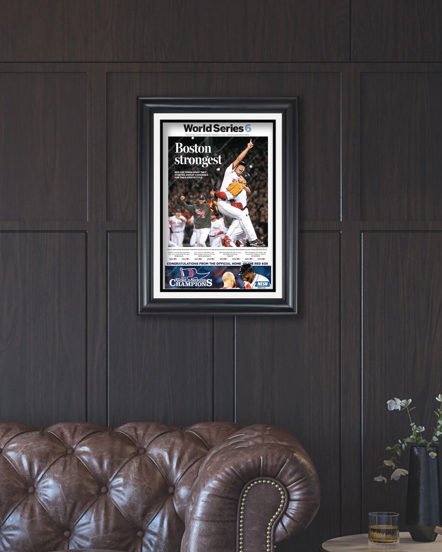 2013 Boston Red Sox World Series Champions Framed Newspaper Front Page - Title Game Frames