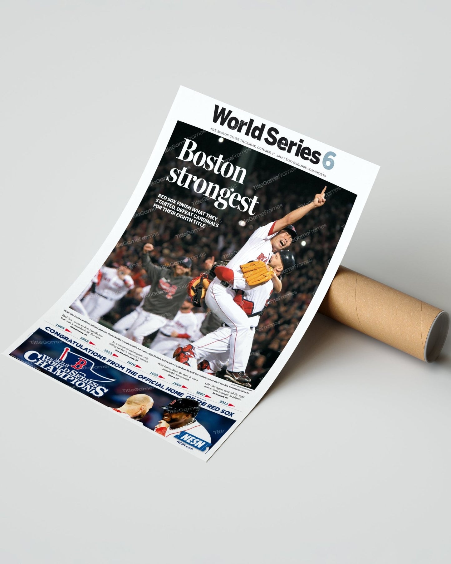 2013 Boston Red Sox World Series Champions Framed Newspaper Front Page - Title Game Frames