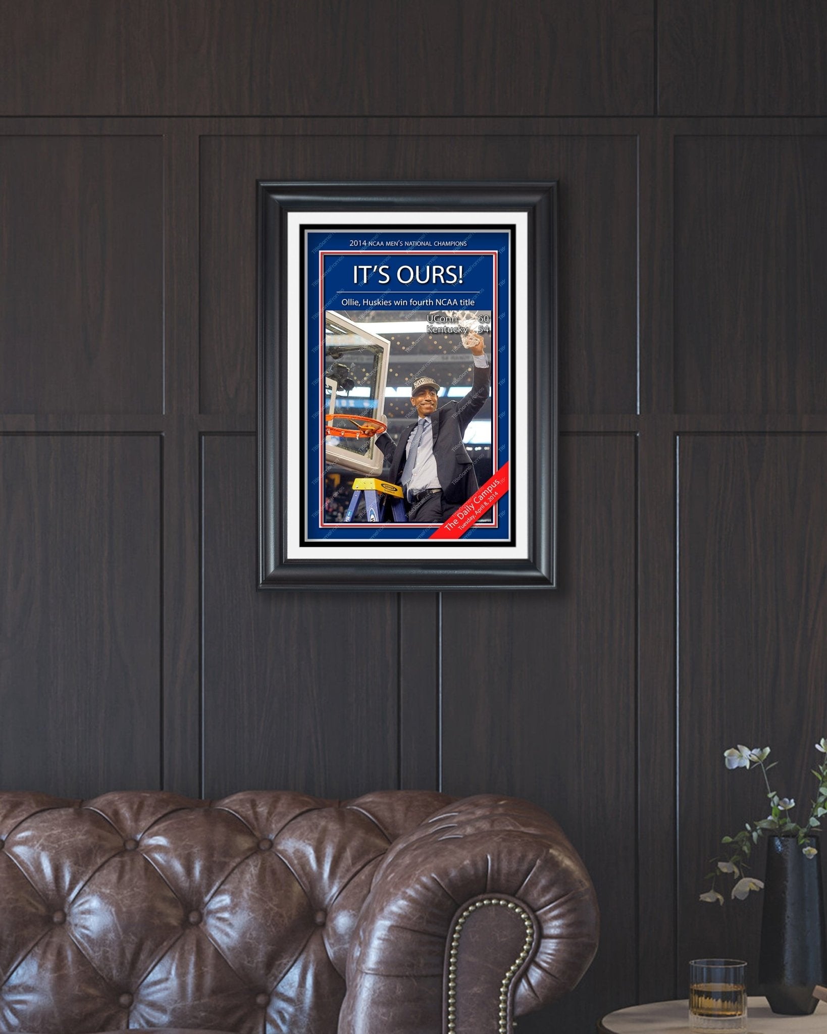 2014 UConn Huskies 'IT'S OURS!' NCAA Championship Framed Newspaper - Title Game Frames