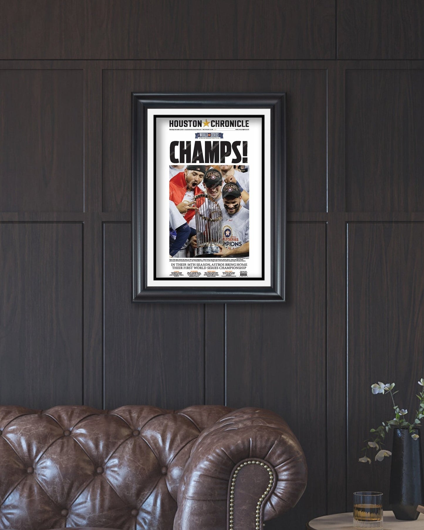 2017 World Series Houston Astros Framed Front Page Newspaper Print - Title Game Frames