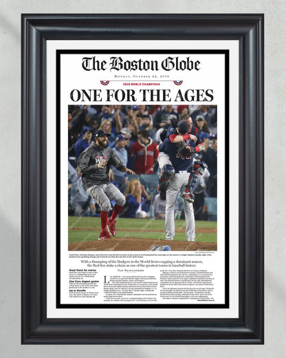 2018 Boston Red Sox World Series Framed Front Page Newspaper Print - Title Game Frames