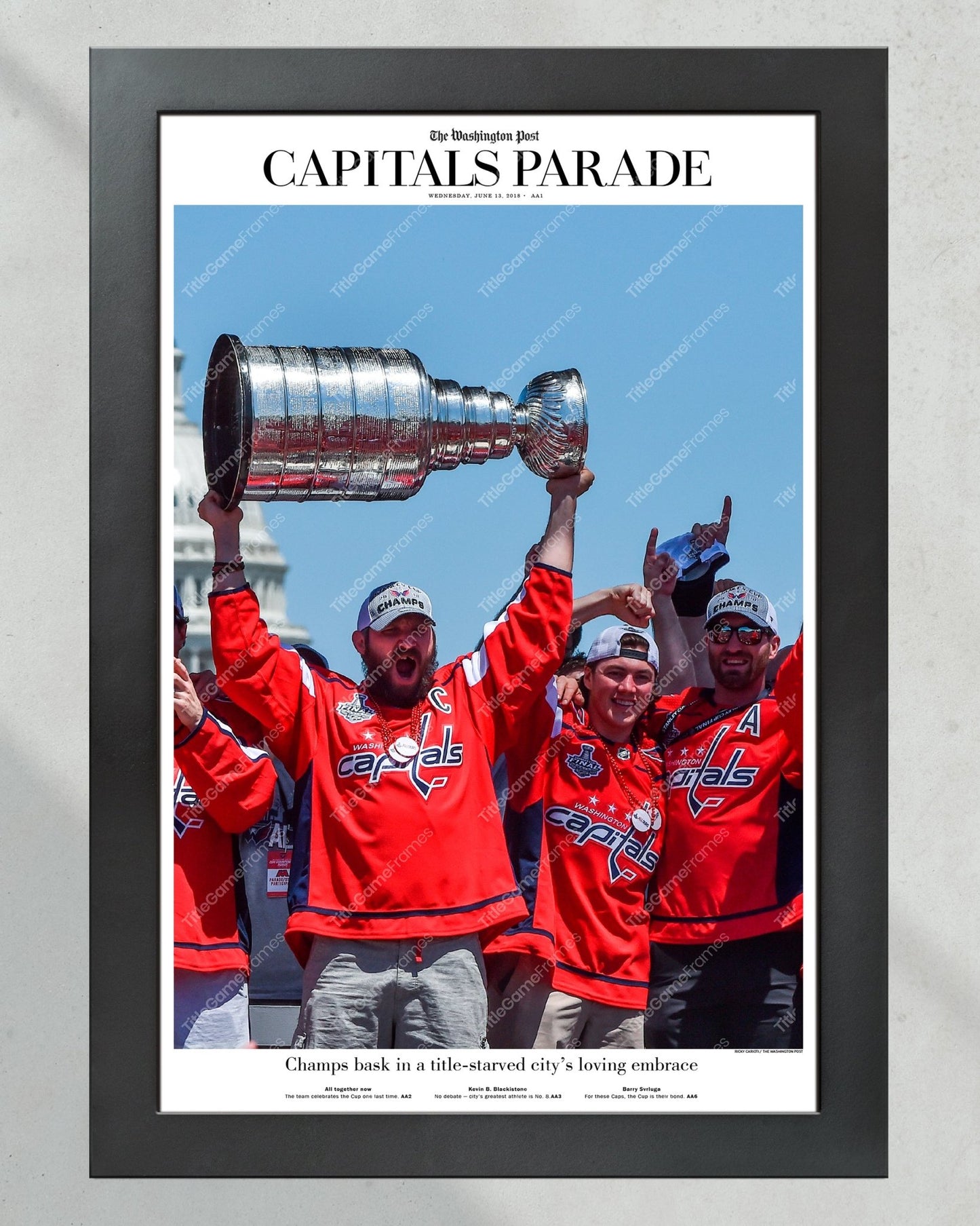 2018 Washington Capitals Stanley Cup 'Champions Parade' Commemorative Newspaper - Title Game Frames