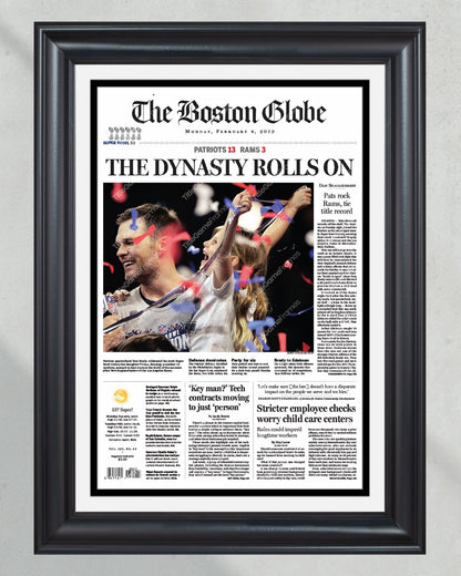 2019 New England Patriots Super Bowl Framed Newspaper Front Page Newspaper Print - Title Game Frames