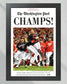 2019 Washington Nationals "Champs" World Series Baseball Champions The Washington Post Newspaper Framed Print - Title Game Frames