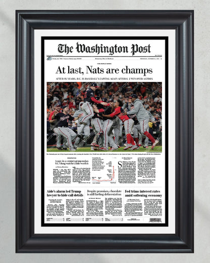 2019 Washington Nationals World Series Champions Washington Post Framed Print - Title Game Frames