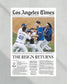 2020 Los Angeles Dodgers World Series Champions 'The Reign Returns' Framed Framed Newspaper Print - Title Game Frames