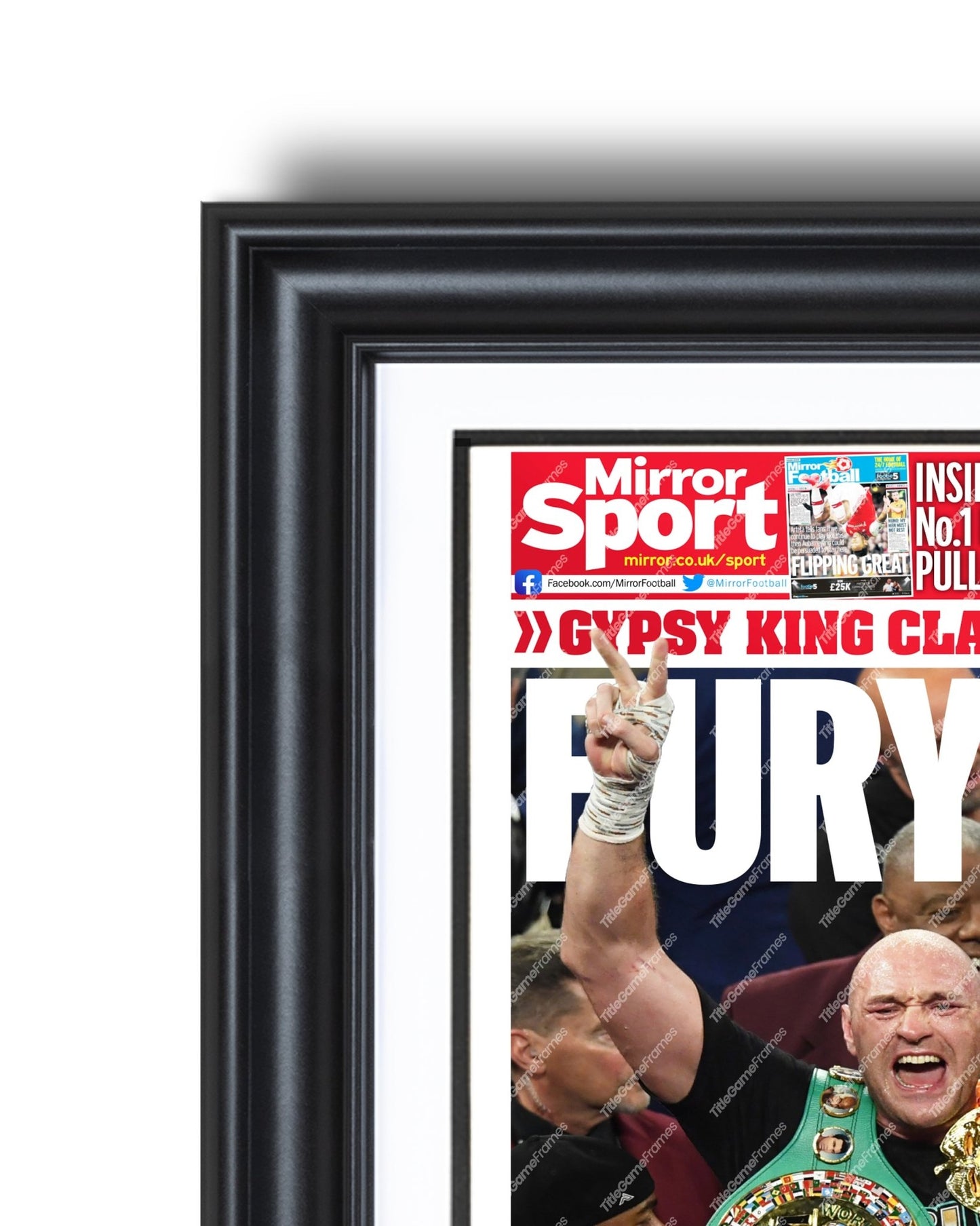 2020 Tyson Fury vs. Deontay Wilder Heavyweight Boxing Framed Front Page Newspaper Print - Title Game Frames