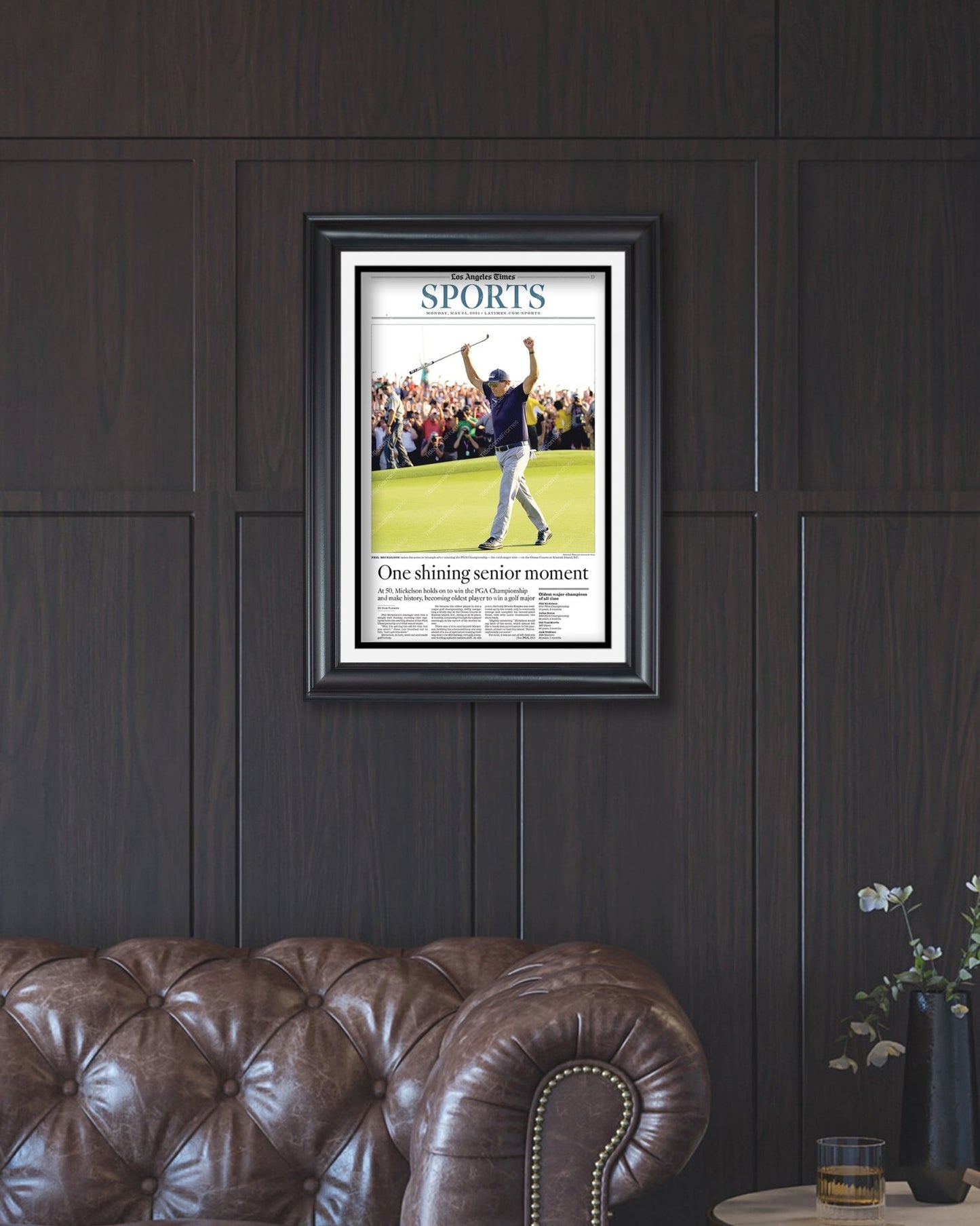 2021 Phil Mickelson PGA Championship Framed Newspaper Front Page Print - Title Game Frames