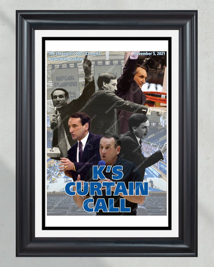 2022 Duke Blue Devils Coach K Farewell Tour Framed Front Page Newspaper Print - Title Game Frames