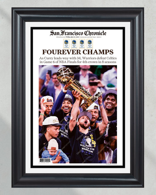 2022 Golden State Warriors NBA Champion Framed Front Page Newspaper Print Steph Curry - Title Game Frames