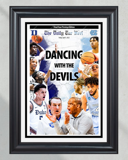 2022 North Carolina Tar Heels Final Four Framed Front Page Newspaper Print - Title Game Frames