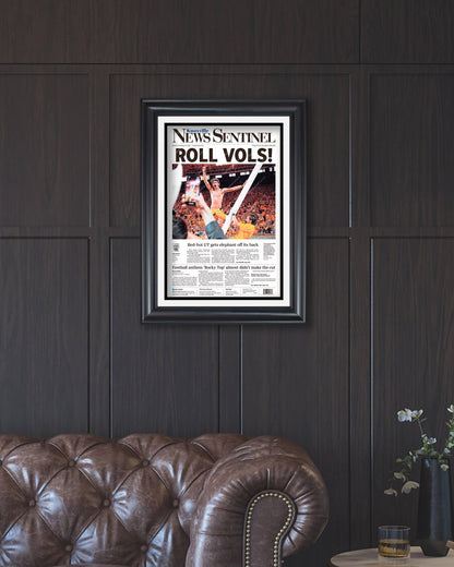 2022 Tennessee Volunteers Upset Alabama "ROLL VOLS!" Victory Framed Newspaper - Title Game Frames