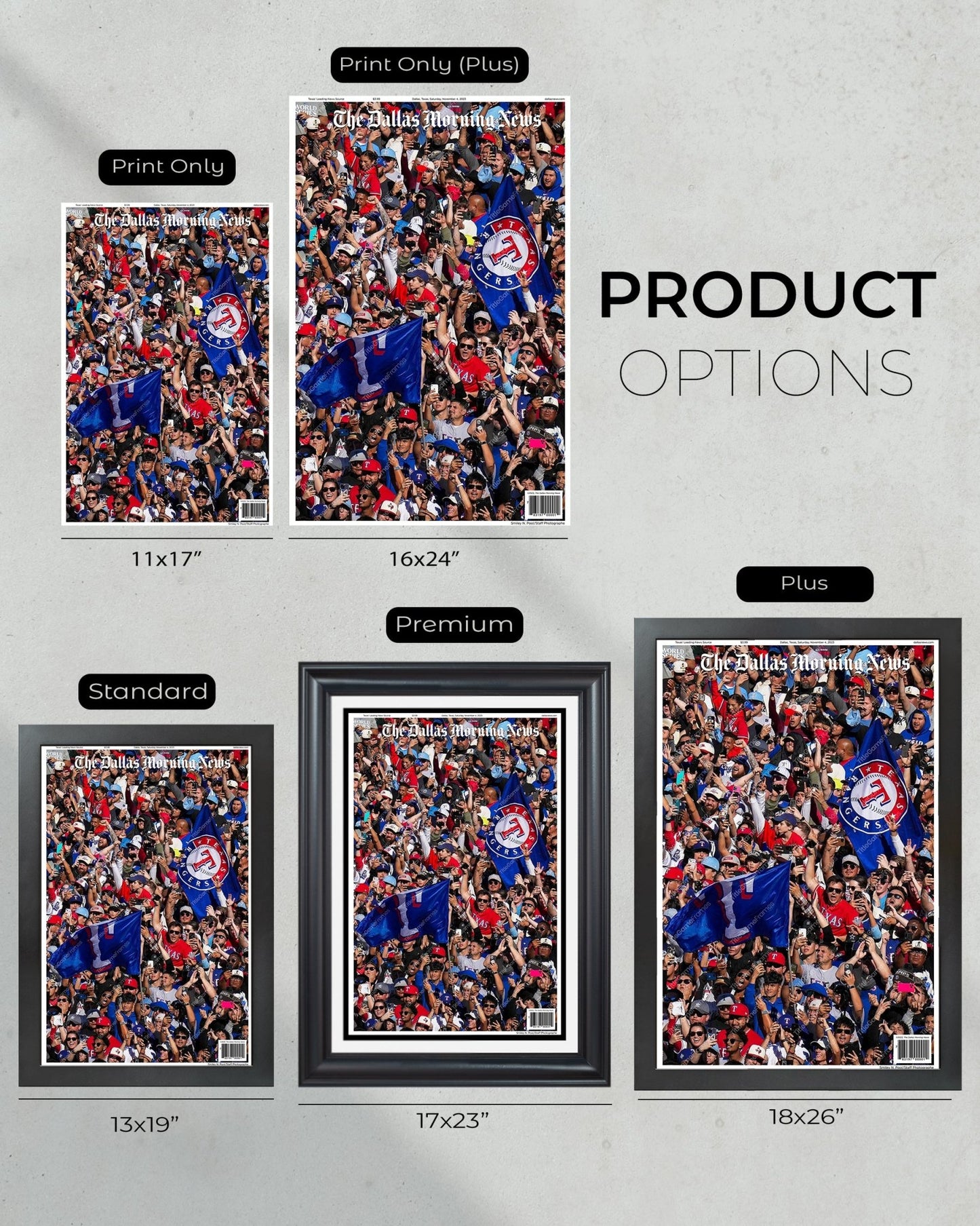 2023 Texas Rangers World Series Champions Parade - Framed Commemorative Edition - Title Game Frames