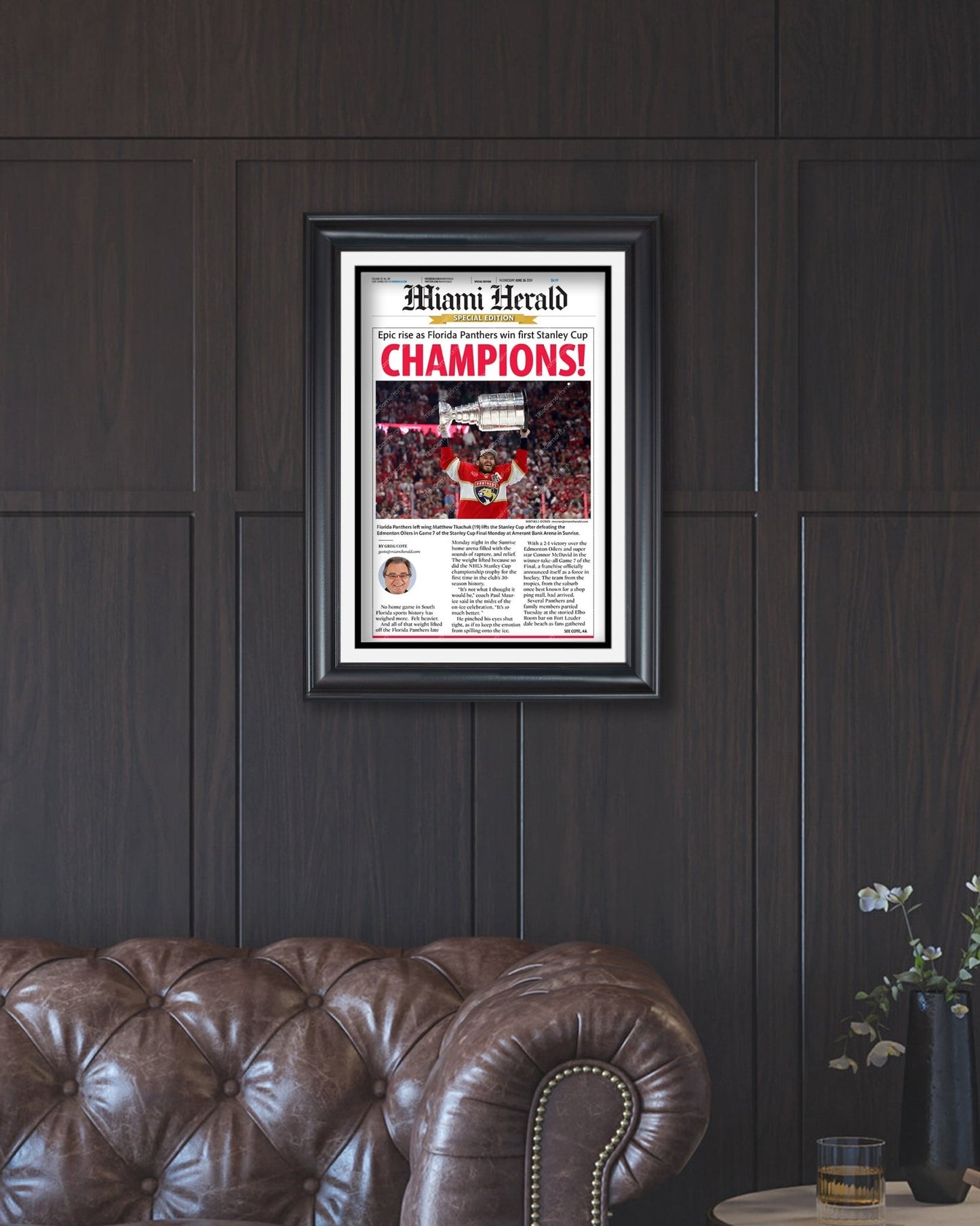 2024 Florida Panthers Stanley Cup "CHAMPIONS!" Special Edition Newspaper - Title Game Frames