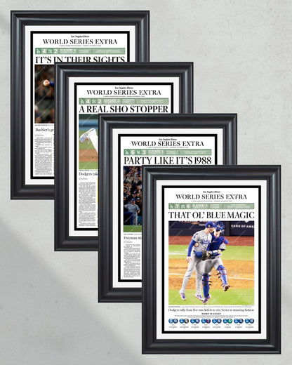 2024 Los Angeles Dodgers World Series Commemorative Set - Game 1,2,3, and 5 - Title Game Frames