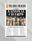 2024 Tennessee Volunteers CWS Baseball 'NATIONAL CHAMPIONS' - Framed Daily Beacon Newspaper - Title Game Frames