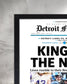 2025 Detroit Lions Kings of the North - NFC No. 1 Seed Framed Newspaper - Title Game Frames