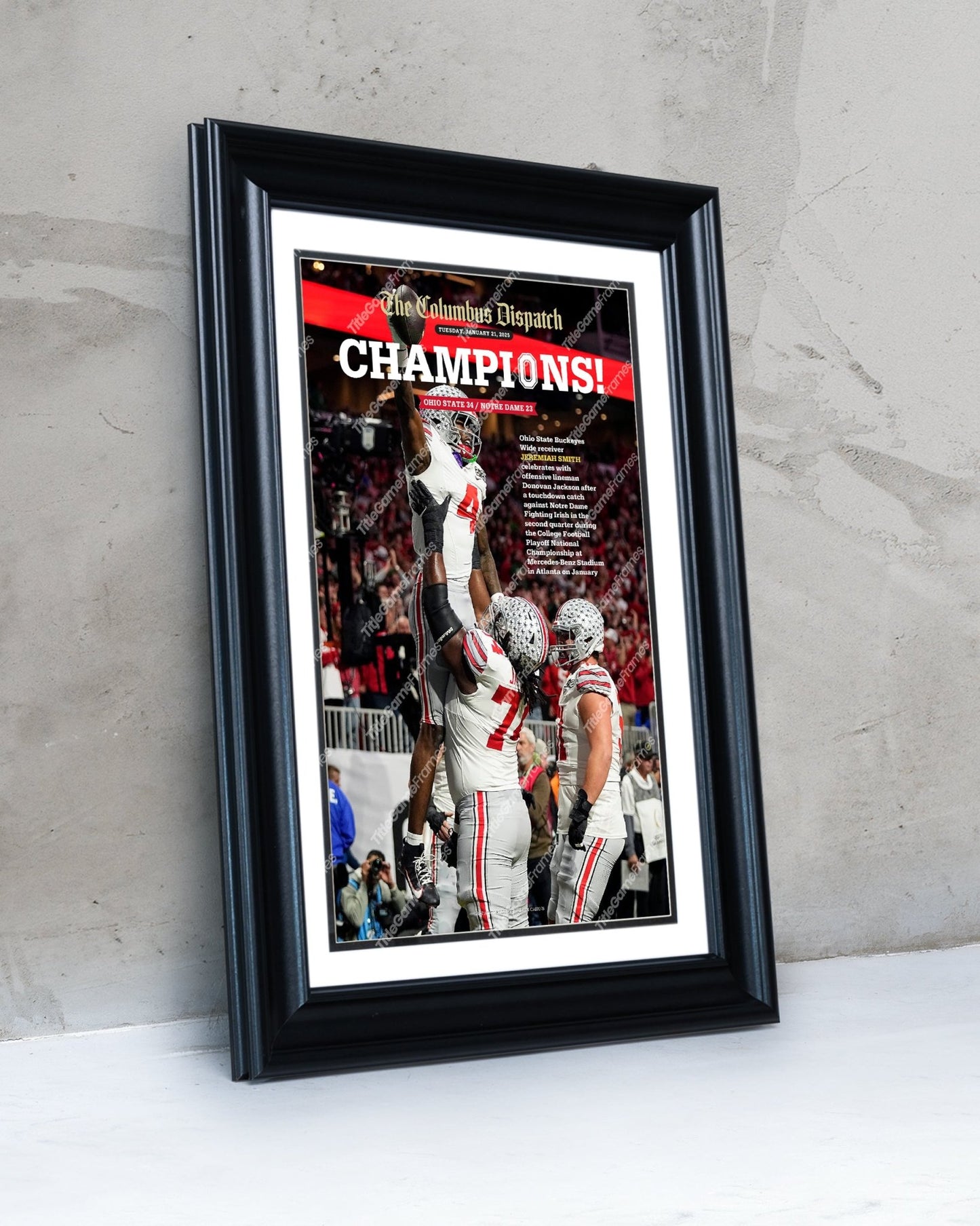 2025 Ohio State Buckeyes National "CHAMPIONS" Special Edition Newspaper - Title Game Frames