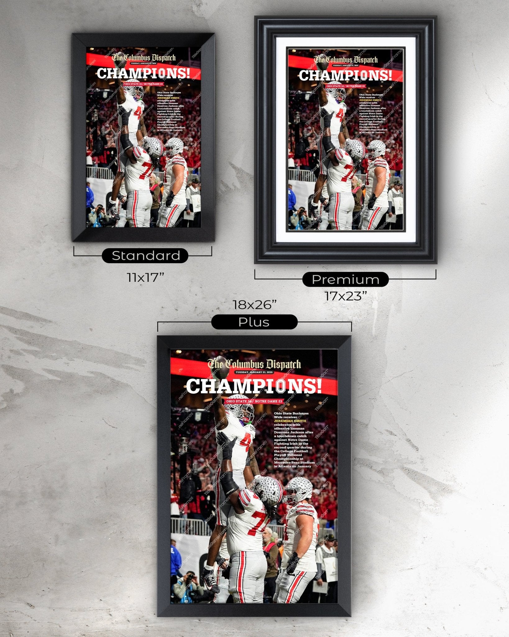 2025 Ohio State Buckeyes National "CHAMPIONS" Special Edition Newspaper - Title Game Frames