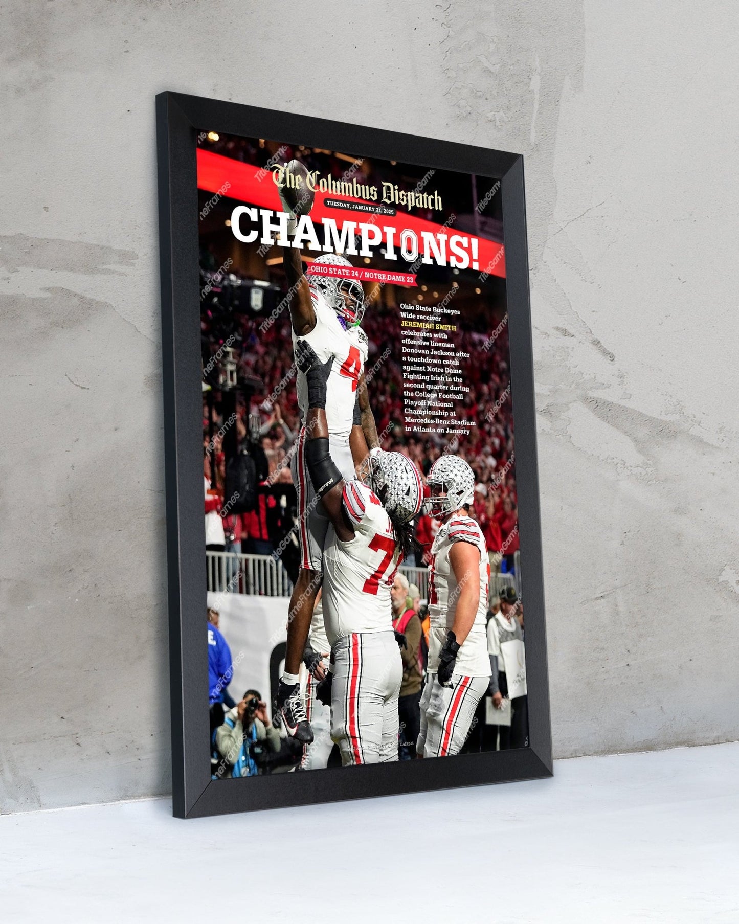 2025 Ohio State Buckeyes National "CHAMPIONS" Special Edition Newspaper - Title Game Frames