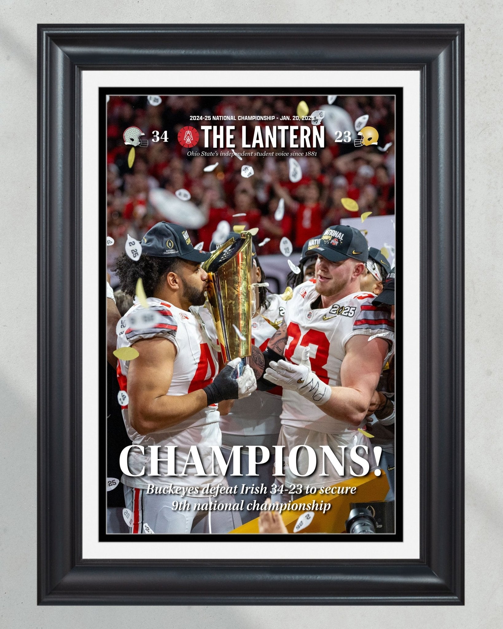 2025 Ohio State CPF Champions "The Lantern" Framed Newspaper - Title Game Frames