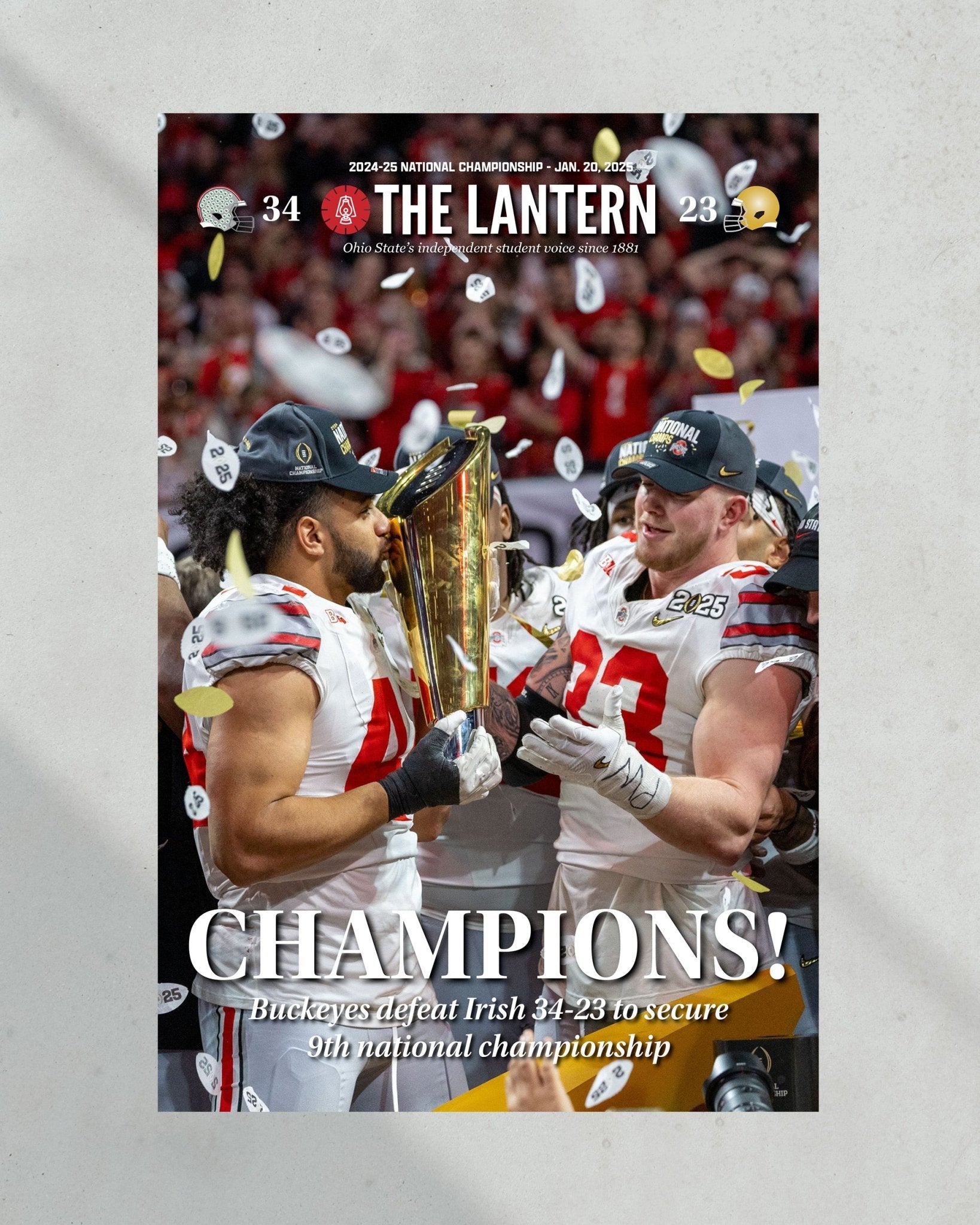 2025 Ohio State CPF Champions "The Lantern" Framed Newspaper - Title Game Frames