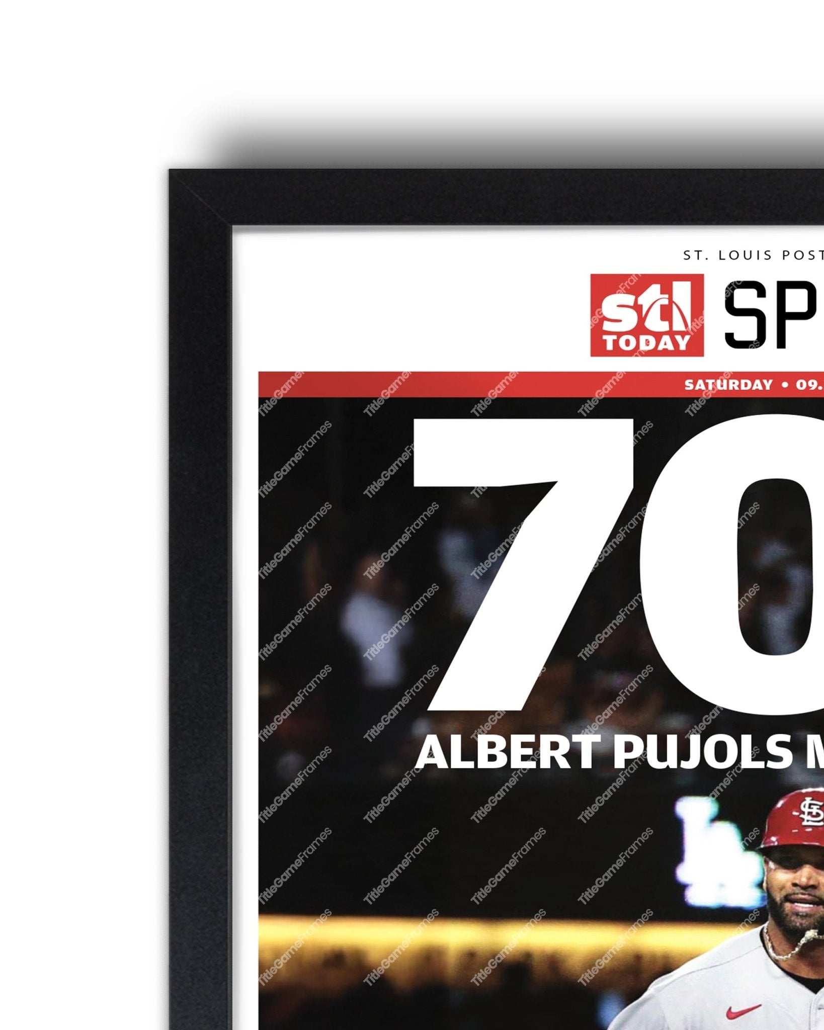 Albert Pujols Hits 700th Home Run Front Page Newspaper Print - Title Game Frames