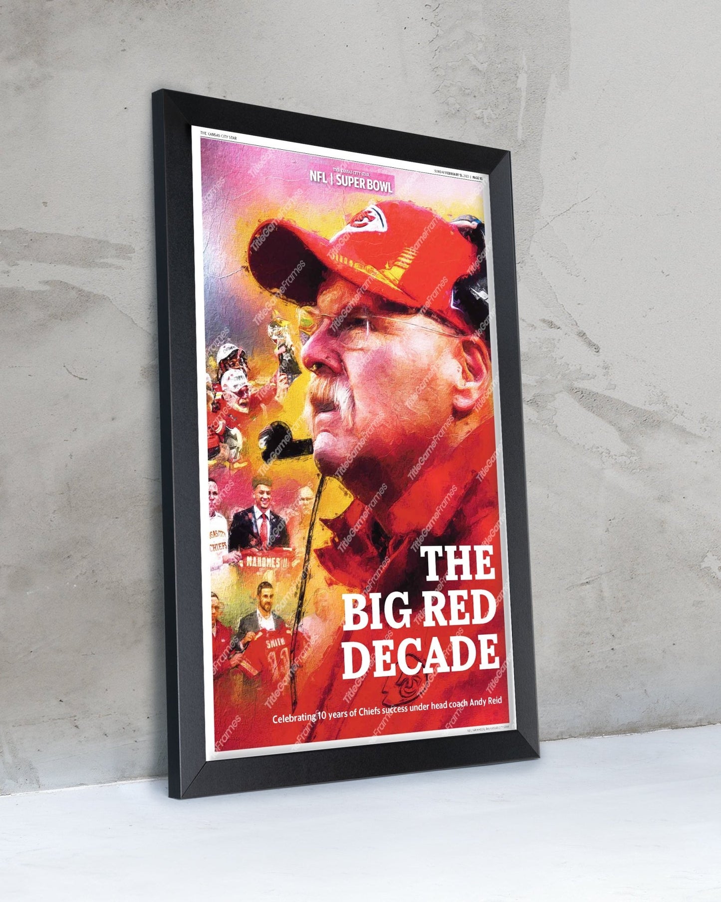 Andy Reid Chiefs “The Big Red Decade” Framed Commemorative Poster - Title Game Frames