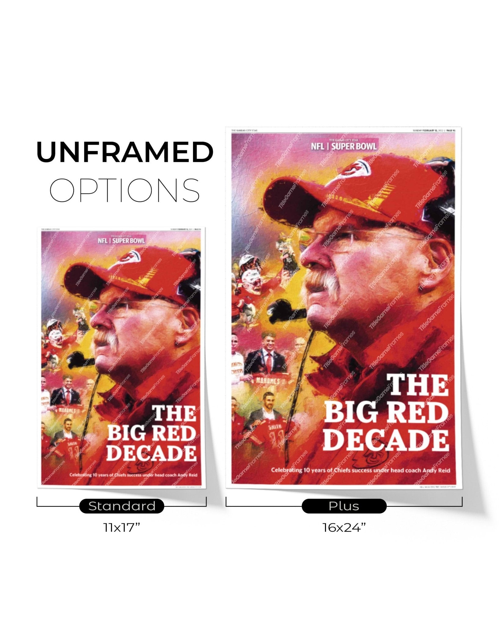 Andy Reid Chiefs “The Big Red Decade” Framed Commemorative Poster - Title Game Frames