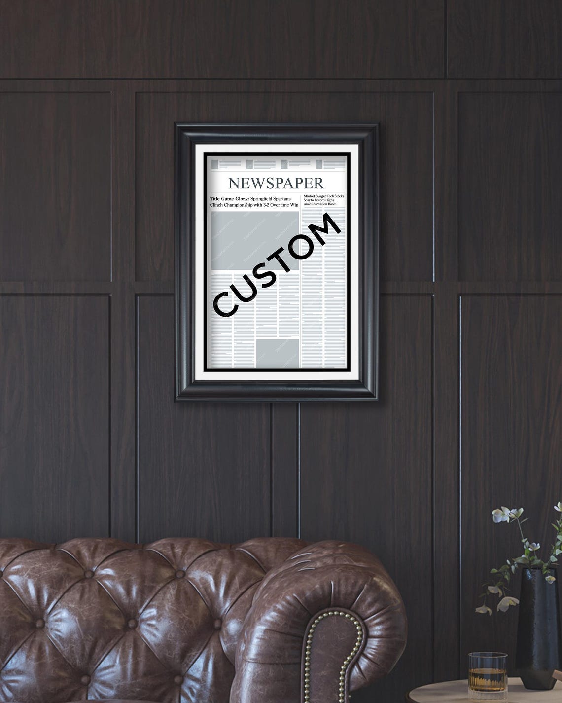 Custom Front Page Newspaper - Personalized News Wall Art - Choose Any Event, Publication, or Article - Title Game Frames