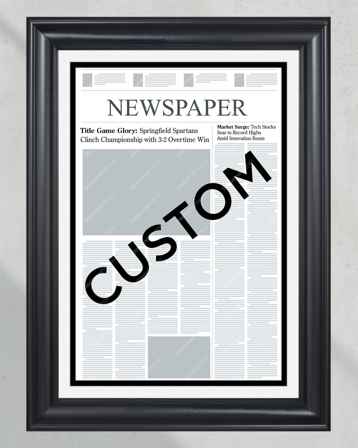 Custom Front Page Newspaper - Personalized News Wall Art - Choose Any Event, Publication, or Article - Title Game Frames