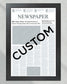 Custom Front Page Newspaper - Personalized News Wall Art - Choose Any Event, Publication, or Article - Title Game Frames