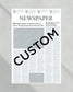 Custom Front Page Newspaper - Personalized News Wall Art - Choose Any Event, Publication, or Article - Title Game Frames