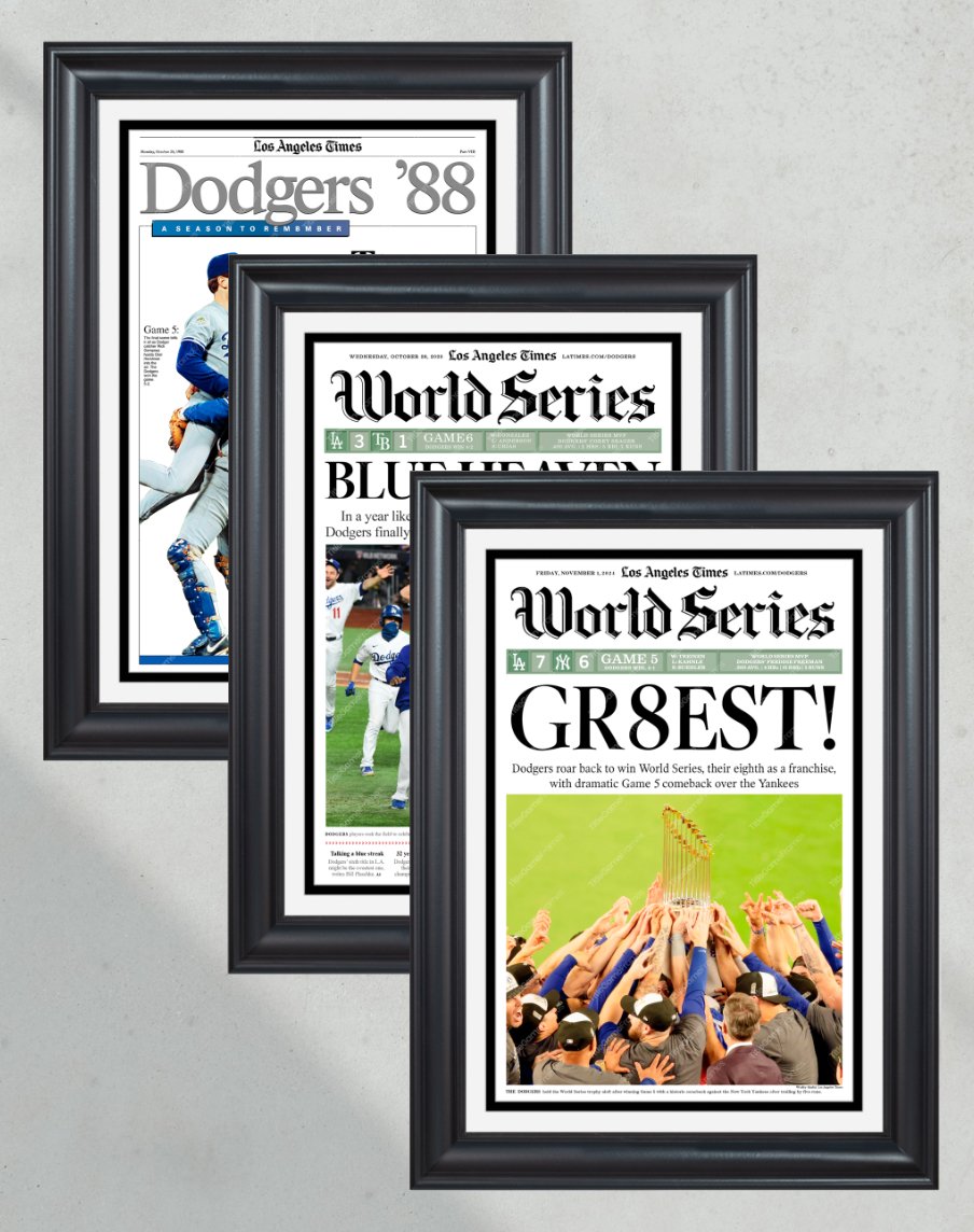 Los Angeles Dodgers World Series Championship Set - 1988, 2020, 2024 - Title Game Frames