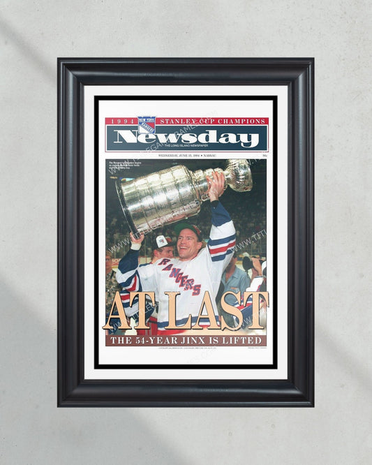 1994 New York Rangers “It’s Ours” Stanley Cup Champion Framed Front Page Newspaper Print - Title Game Frames