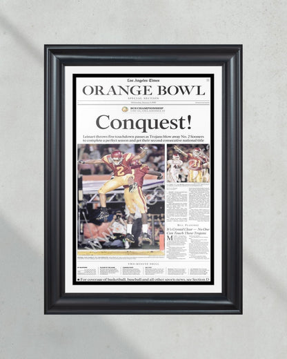 2004 USC Trojans NCAA College Football National Champions Framed Front Page Newspaper Print - Title Game Frames